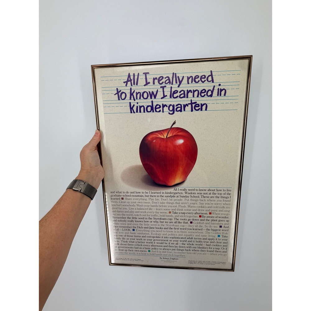 Celestial Arts Robert Fulghum Poster 15x23 Copper Good Framed Kindergarten Poem